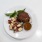 plated dish of hamburger steak