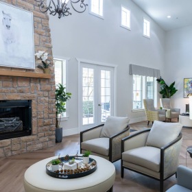 fireside seating in clubhouse