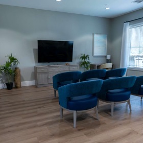 tv viewing area in clubhouse